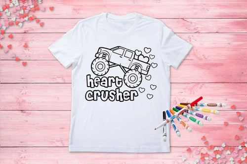 Kids Valentin's Coloring Shirts